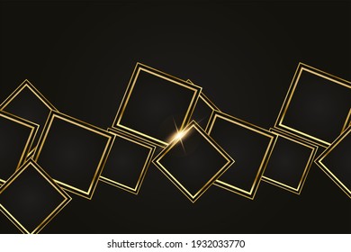 Abstract polygonal pattern luxury dark blue with gold