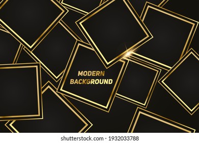 Abstract polygonal pattern luxury dark blue with gold