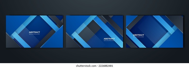 Abstraktes polygonales Muster, luxuriös, dunkelblau mit schwarzem Hintergrund