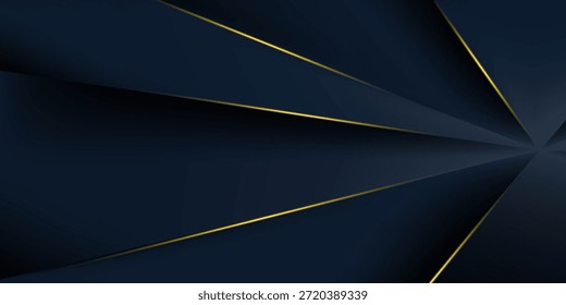 Abstractas patrón poligonal de lujo azul oscuro con oro
