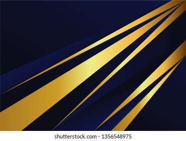 Abstract polygonal pattern luxury golden line with dark blue template background. premium style for poster, cover, print, artwork. Vector illustration