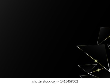 Abstract polygonal pattern luxury golden line with black template background.Vector background can be used in cover design, book design, poster, cd cover, flyer, website backgrounds or advertising.