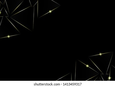 Abstract polygonal pattern luxury golden line with black template background.Vector background can be used in cover design, book design, poster, cd cover, flyer, website backgrounds or advertising.
