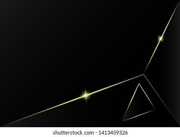 Abstract polygonal pattern luxury golden line with black template background.Vector background can be used in cover design, book design, poster, cd cover, flyer, website backgrounds or advertising.