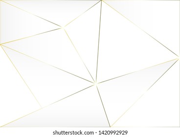 Abstract polygonal pattern luxury golden line with white template background.Vector background can be used in cover design, book design, poster, cd cover, flyer, website backgrounds or advertising.