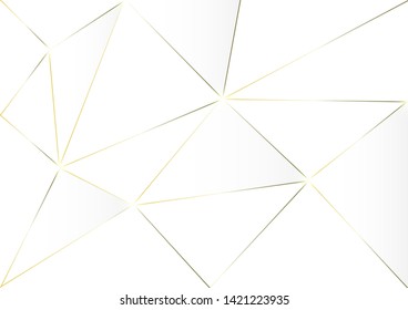 Abstract polygonal pattern luxury golden line with white template background.Vector background can be used in cover design, book design, poster, cd cover, flyer, website backgrounds or advertising.