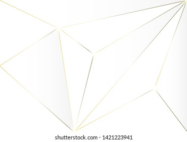 Abstract polygonal pattern luxury golden line with white template background.Vector background can be used in cover design, book design, poster, cd cover, flyer, website backgrounds or advertising.