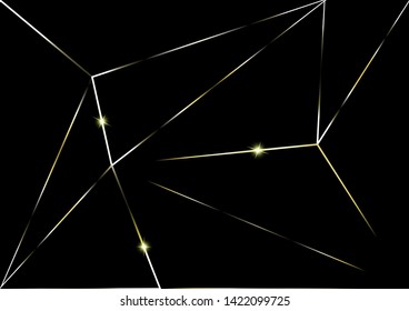 Abstract polygonal pattern luxury golden line with black template background.Vector background can be used in cover design, book design, poster, cd cover, flyer, website backgrounds or advertising.