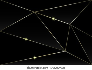 Abstract polygonal pattern luxury golden line with black template background.Vector background can be used in cover design, book design, poster, cd cover, flyer, website backgrounds or advertising.