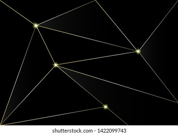 Abstract polygonal pattern luxury golden line with black template background.Vector background can be used in cover design, book design, poster, cd cover, flyer, website backgrounds or advertising.
