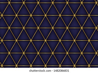 Abstract polygonal pattern luxury golden line with dark blue template background. premium style for poster, cover, print, artwork. Vector illustration