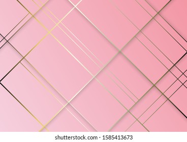 Abstract polygonal pattern luxury golden line with pink template background. Vector background can be used in cover design, book design, poster, cd cover, flyer, website backgrounds or advertising.