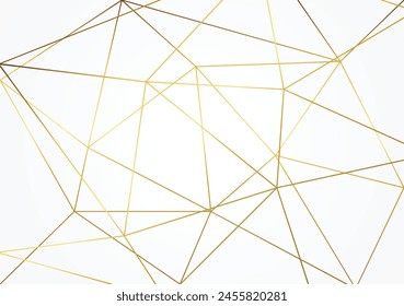 Abstractas patrón poligonal de línea dorada de lujo con fondo de Plantilla azul oscuro. estilo premium para póster, cubierta, impresión, ilustraciones. Ilustración vectorial