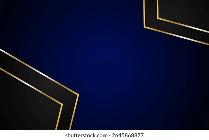 Abstractas línea de oro de lujo de patrón poligonal con fondo de Plantilla azul oscuro. estilo premium para póster, cubierta, impresión, obras de arte. Ilustración vectorial