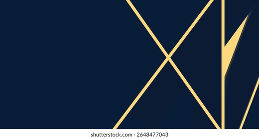 Abstract polygonal pattern luxury golden line with dark navy blue template background. Luxury and elegant. Style poster, cover, artwork, banner. Vector illustration