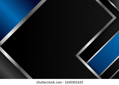Abstract polygonal pattern luxury gradient dark blue with black. Transparency triangle and hexagon shape pattern. Gradient light grey for element design. 