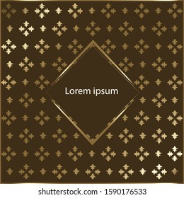 Abstract polygonal pattern luxury on Brown Background, Vector Pattern in vintage fashion style. Luxurious Card, Beautiful, Luxury geometric