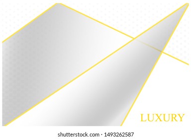Abstract polygonal pattern luxury white with gold background