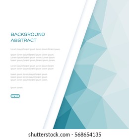 Abstract polygonal pattern in shades of green and turquoise. Empty space for text.