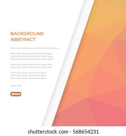 Abstract polygonal pattern in shades of orange and yellow. Empty space for text.