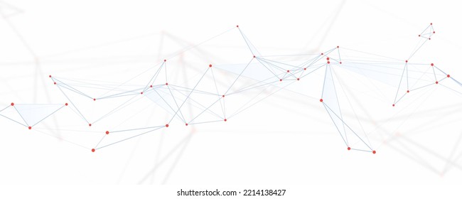 Resumen de plexo poligonal con líneas y puntos. Fondo borroso con lugar para el texto. Ilustración vectorial.