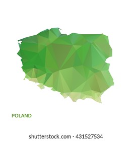 abstract polygonal poland map, poly low isolated vector. polygon map