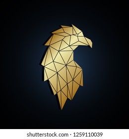 Abstract polygonal portrait of eagle. Vector illustration.