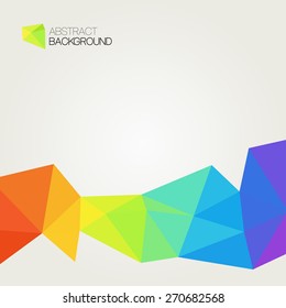 Abstract polygonal rainbow background with space for text