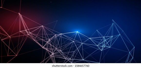 Abstract Polygonal Red Blue Mesh Lines | EPS10 Design