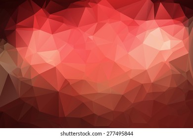Abstract Polygonal From Red Fireworks Background. Vector Illustration