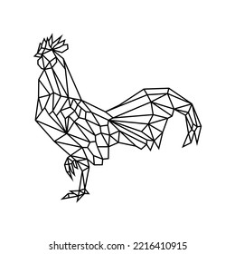 Abstract polygonal rooster logo icon vector illustration