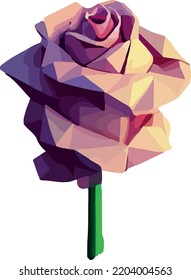 Resumen de rosa poligonal. ilustración de polos bajos