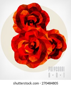 Abstract polygonal rose. low poly illustration. Creative poster