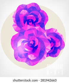 Abstract polygonal rose. low poly illustration. Creative poster