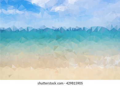 Abstract polygonal sea beach background