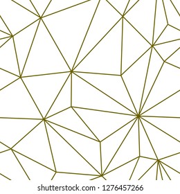 Abstract Polygonal seamless background, Geometric gold line for textile, High end Pattern, Triangular Wallpaper