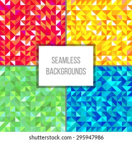 Abstract polygonal seamless background set