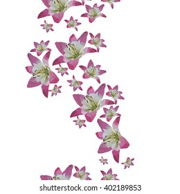 Abstract polygonal seamless floral pattern on the white background