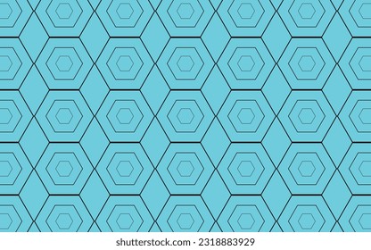 Abstract polygonal seamless pattern in a blue background, vector art illustration