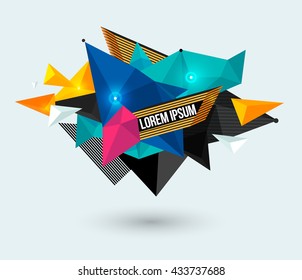 Abstract polygonal shape. Colorful geometry background.Vector design element