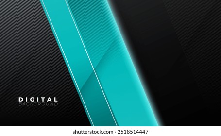 abstract polygonal shape gradient black, turquoise line