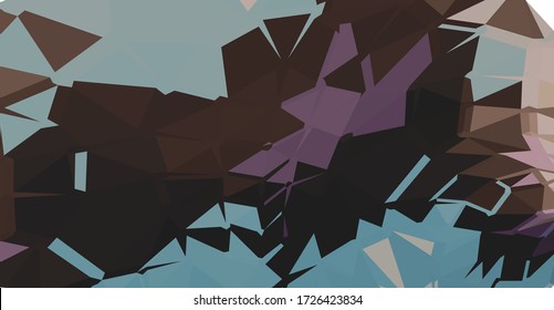 Abstract polygonal shape soaring in space, conceptual background