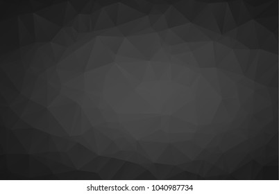 Abstract Polygonal shapes background, low poly triangles mosaic, black crystals backdrop, vector design wallpaper