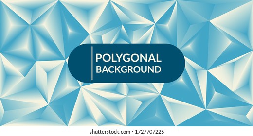 Abstract polygonal shapes in blue and white gradient background