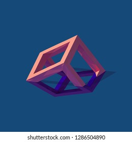 Abstract polygonal shapes in isometric