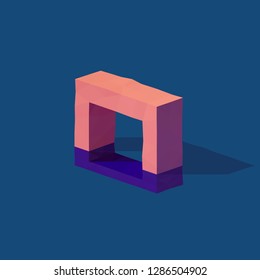 Abstract polygonal shapes in isometric