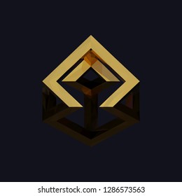 Abstract polygonal shapes in isometric