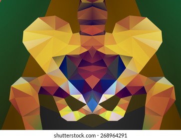 Abstract polygonal skeleton. Geometric pelvis. low poly illustration