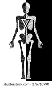 Abstract polygonal skeleton. Linear illustration. Polygonal poster
