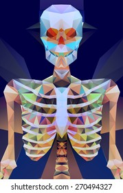 Abstract polygonal skeleton. low poly illustration. Creative poster